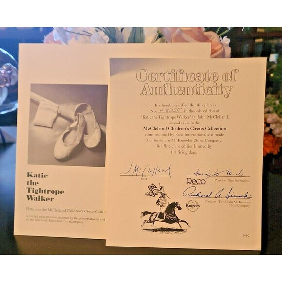 Katie The Tightrope Walker Children's Circus Collection Plate  John McClelland - Picture 3 of 6